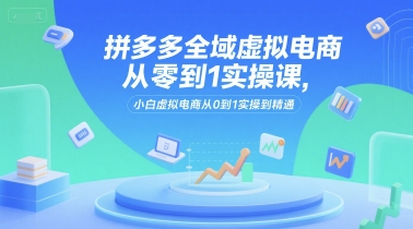 拼多多全域虚拟电商从零到1实操课，小白虚拟电商从0到1实操到精通-迦哆网创社