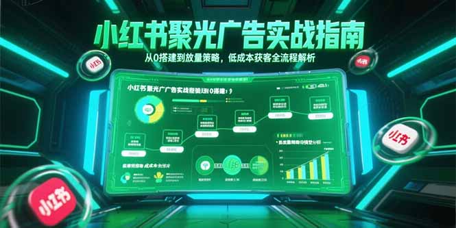 小红书聚光广告实战指南，从0搭建到放量策略，低成本获客全流程解析-迦哆网创社
