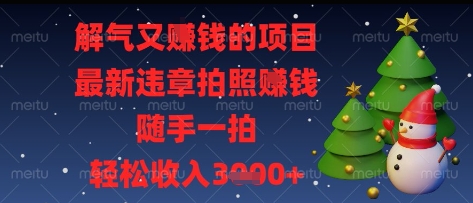 解气又挣钱的项目，最新违章拍照挣钱，随手一拍，轻松收入多张【揭秘】-迦哆网创社