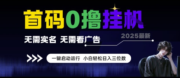 首码0撸挂G项目，无需实名无需看广告 一键启动运行，小白轻松日入三位数【揭秘】-迦哆网创社