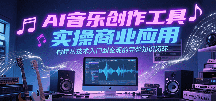 AI音乐创作工具实操商业应用，构建从技术入门到变现的完整知识闭环-迦哆网创社
