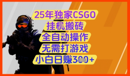 25年独家CSGO挂G搬砖，全自动操作，无需打游戏，小白日入3张+【揭秘】-迦哆网创社