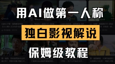 用AI做第一人称独白影视解说，手把手教学，保姆级教程-迦哆网创社