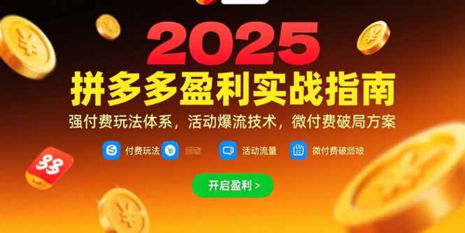 拼多多盈利实战指南，强付费玩法，活动爆流技术，微付费破局方案(更新7月-迦哆网创社