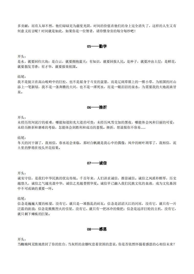 六下语文【作文素材】20类作文开头+结尾的优美段落-迦哆网创社