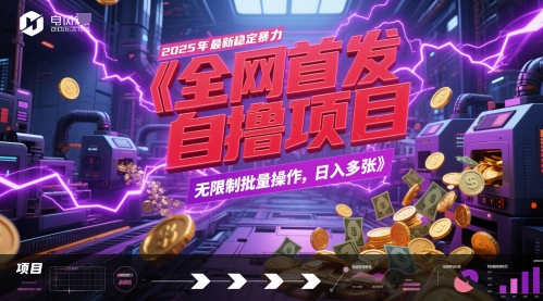 全网首发，2025年最新稳定暴力全自动自撸项目，无限制批量操作，日入多张【揭秘】-迦哆网创社