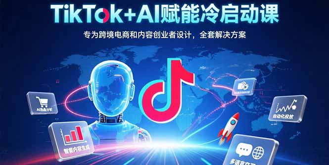 TikTok+AI赋能冷启动课：专为跨境电商和内容创业者设计，全套解决方案-迦哆网创社