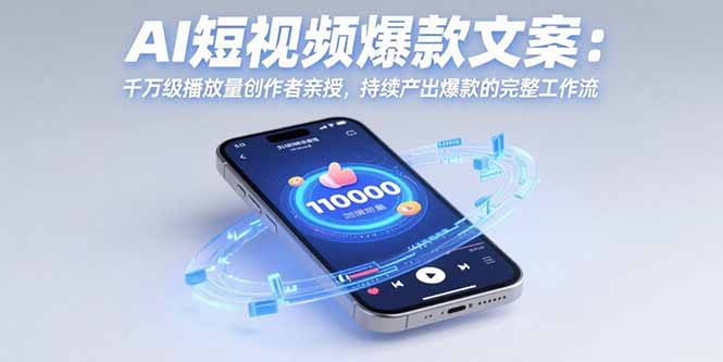 AI短视频爆款文案：千万级播放量创作者亲授，持续产出爆款的完整工作流-迦哆网创社
