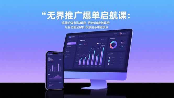 无界推广爆单启航课：流量分发算法解密 后台功能全解析 投放前必知避坑点-迦哆网创社
