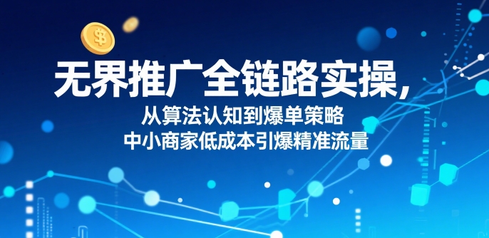​无界推广全链路实操，从算法认知到爆单策略，中小商家低成本引爆精准流量-迦哆网创社