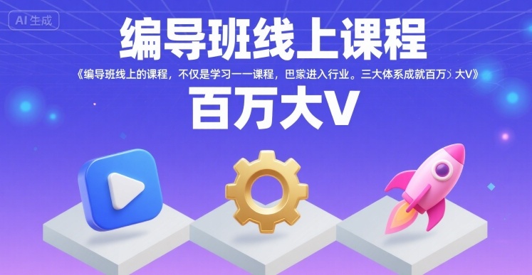 编导班线上课程，不仅是学习一门课程，更是进入一个行业，三大体系成就百万大V-迦哆网创社