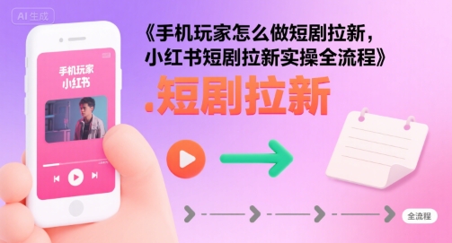 手机玩家怎么做短剧拉新，小红书短剧拉新实操全流程-迦哆网创社
