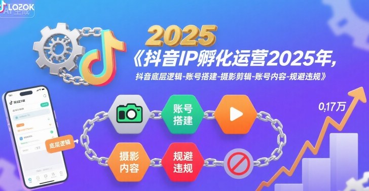 抖音IP孵化运营2025年，抖音底层逻辑-账号搭建-摄影剪辑-账号内容-规避违规-迦哆网创社