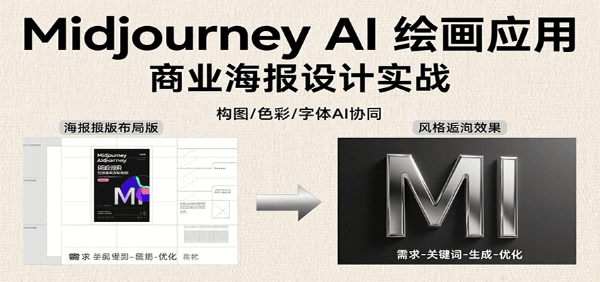 Midjourney AI绘画应用，关键词指令解析、漫画头像制作、海报设计、3D人物生成等-迦哆网创社