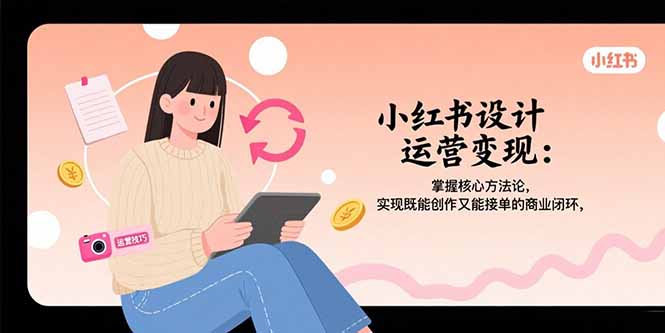 小红书设计运营变现：掌握核心方法论，实现既能创作又能接单的商业闭环-迦哆网创社