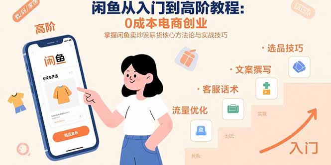 闲鱼从入门到高阶教程：0成本电商创业，掌握闲鱼卖货核心方法论与实战技巧-迦哆网创社