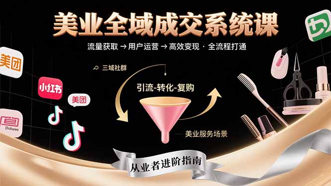 美业全域成交系统课程：帮助美业从业者打通从流量获取到高效变现全流程-迦哆网创社