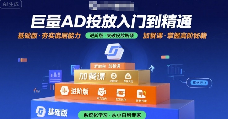 巨量AD投放入门到精通，基础版+进阶版+加餐课-迦哆网创社