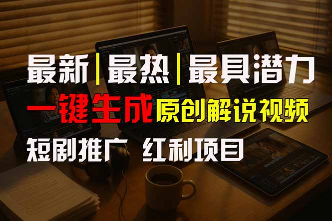 短剧推广新思路，AI一键生成原创解说视频，10分钟产出100条，30天赚了5.5w-迦哆网创社