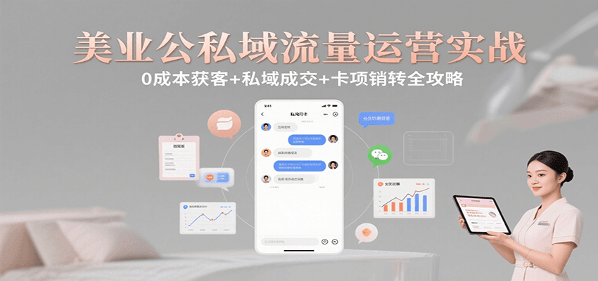 美业公私域流量运营实战：0成本获客+私域成交+卡项销转全攻略-迦哆网创社