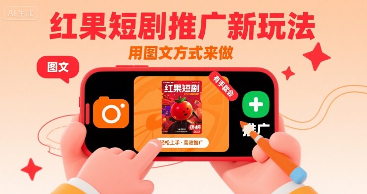 红果短剧推广新玩法，用图文方式来做，有手就会-迦哆网创社