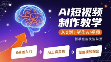 AI短视频制作教学，从0到1制作AI视频-迦哆网创社