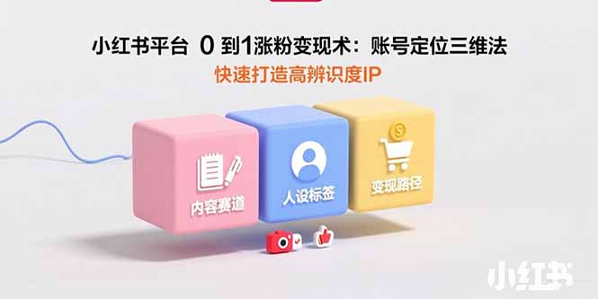 小红书平台0到1涨粉变现术：账号定位三维法，快速打造高辨识度IP-迦哆网创社