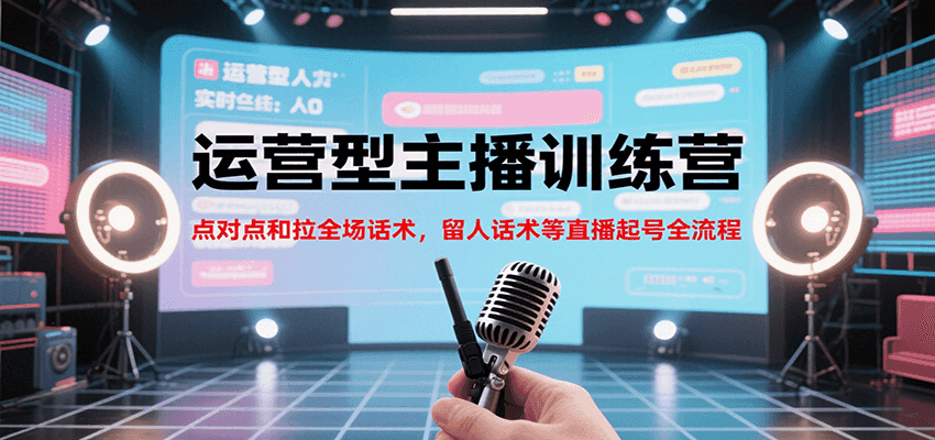 运营型主播训练营，点对点和拉全场话术，留人话术等直播起号全流程(更新8月)-迦哆网创社