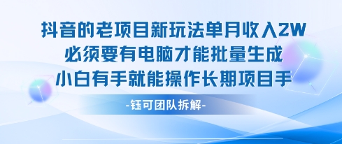 老项目新玩法单月收入2W小白有手就能操作长期项目-迦哆网创社