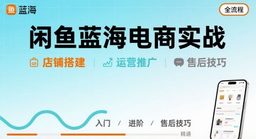 闲鱼蓝海电商实战，店铺搭建运营售后全流程-迦哆网创社