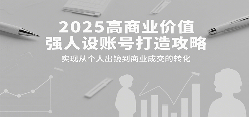 2025高商业价值强人设账号打造攻略，实现从个人出镜到商业成交的转化-迦哆网创社