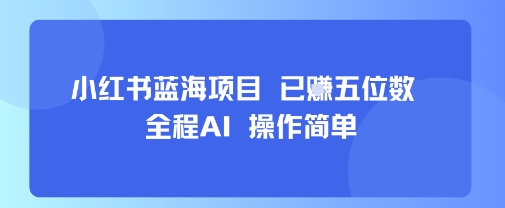 小红书蓝海项目，全程AI，操作简单，已挣五位数-迦哆网创社