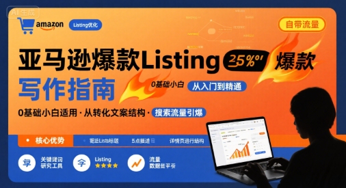 亚马逊爆款Listing写作方法，亚马逊0基础小白也能写爆款自带流量的Listing-迦哆网创社