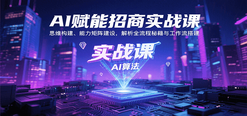 AI赋能招商实战课：思维构建、能力矩阵建设，解析全流程秘籍与工作流搭建-迦哆网创社