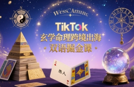 TikTok玄学命理跨境出海双语掘金课，手把手教你用命理知识精准直击海外用户痛点-迦哆网创社