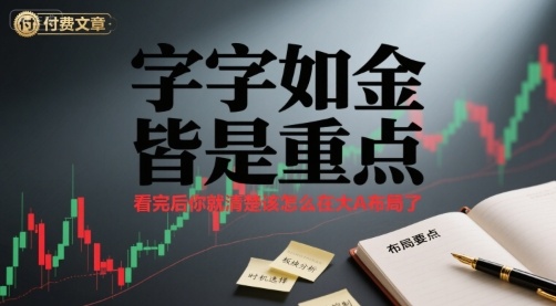 付费文章：字字如金 皆是重点， 看完后 你就清楚该怎么在大A布局了-迦哆网创社