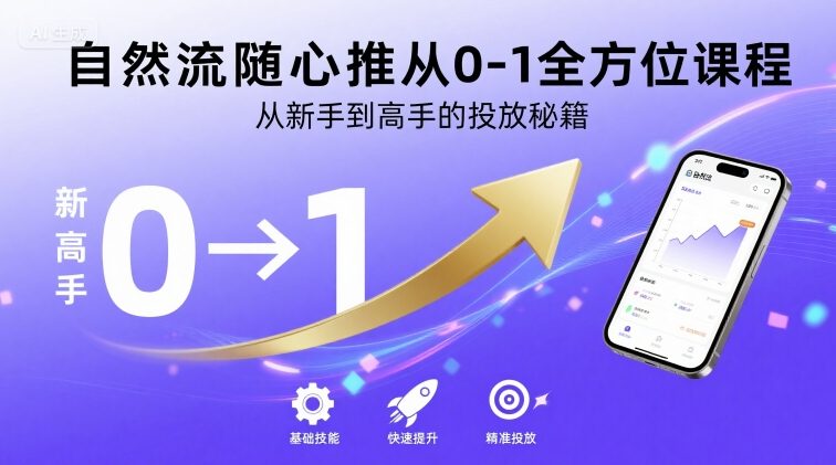 自然流随心推从0-1全方位课程，从新手到高手的投放秘籍-迦哆网创社