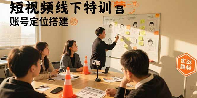 短视频线下特训营：账号定位搭建/口播号拍摄剪辑/直播间流量入口/变现实战-迦哆网创社