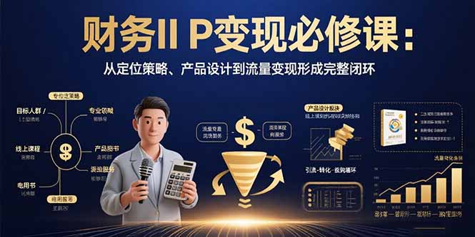 财务IP变现必修课：从定位策略、产品设计到流量变现形成完整闭环-迦哆网创社