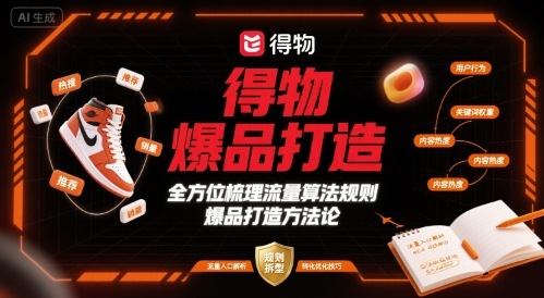 得物爆品打造，全方位梳理得物流量算法规则爆品打造规则-迦哆网创社