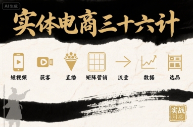 实体电商三十六计，短视频-获客-直播-矩阵营销-流量-数据-选品-迦哆网创社