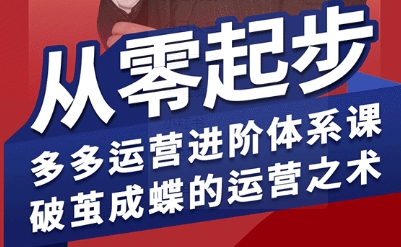 拼多多运营进阶系统课，从零起步，多多运营进阶体系课，破茧成蝶的运营之术-迦哆网创社