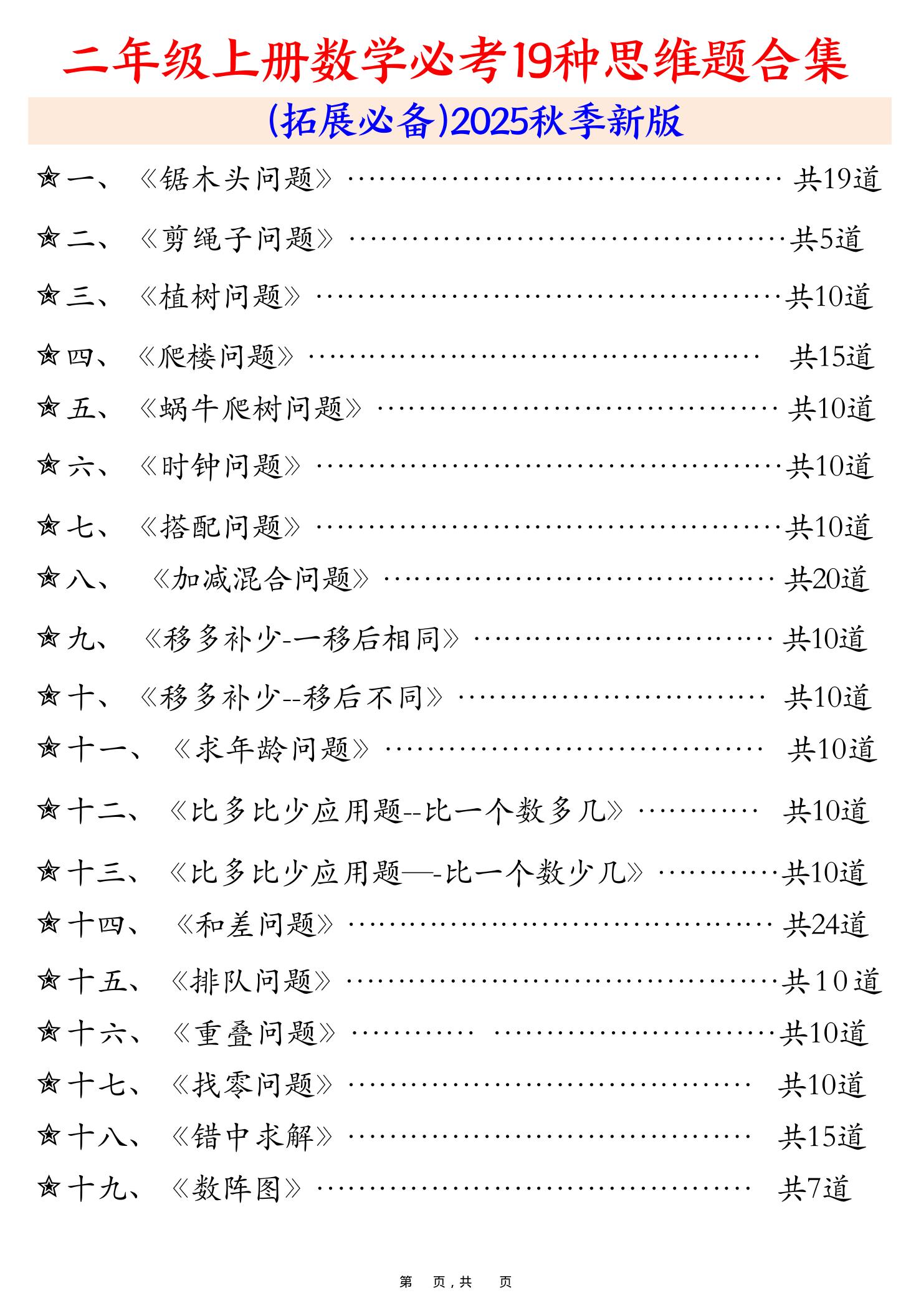 二上数学必考19种类型思维应用题训练合集225道（48页）-迦哆网创社