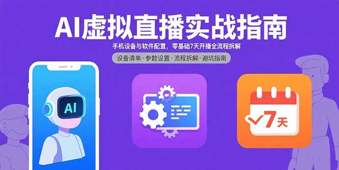 AI虚拟直播实战指南，手机设备与软件配置，零基础7天开播全流程拆解-迦哆网创社