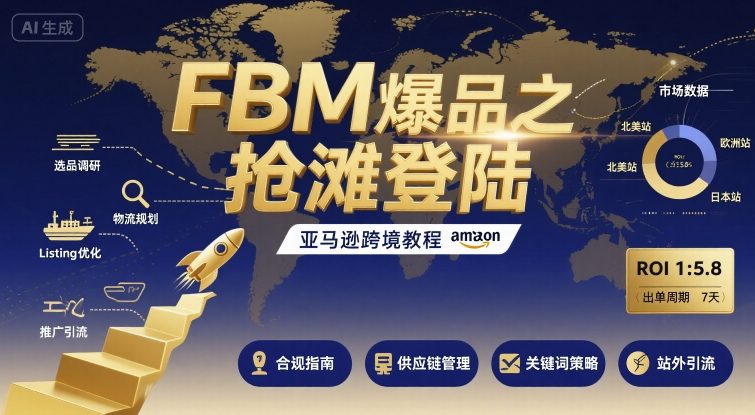 FBM爆品之抢滩登陆-亚马逊跨境教程-迦哆网创社