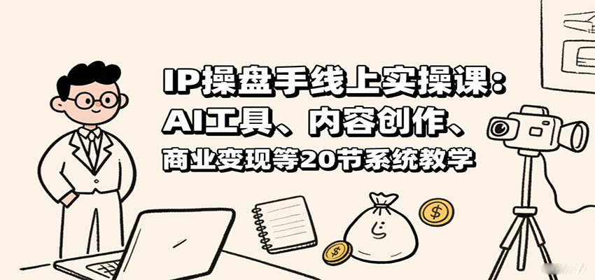 IP操盘手线上实操课:AI工具、内容创作、商业变现等20节系统教学-迦哆网创社