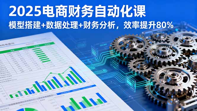2025电商财务自动化课，模型搭建+数据处理+财务分析，效率提升80%-迦哆网创社
