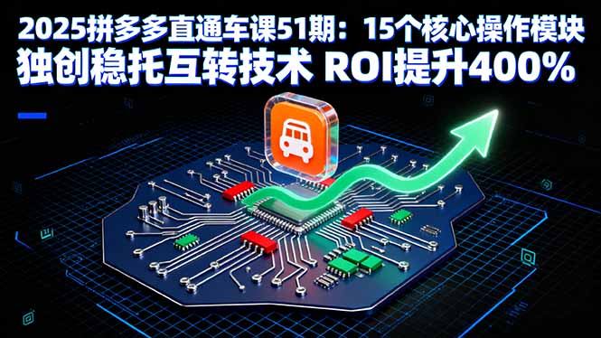 2025拼多多直通车课51期：15个核心操作模块 独创稳托互转技术 ROI提升400%-迦哆网创社