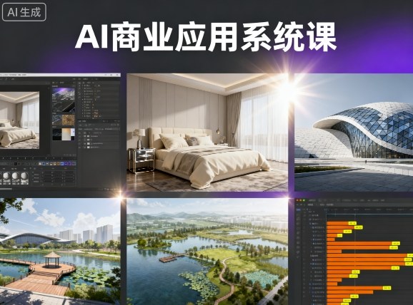 AI商业应用系统课,室内-软装-建筑-景观,智能设计+效果图+动画画实战-迦哆网创社