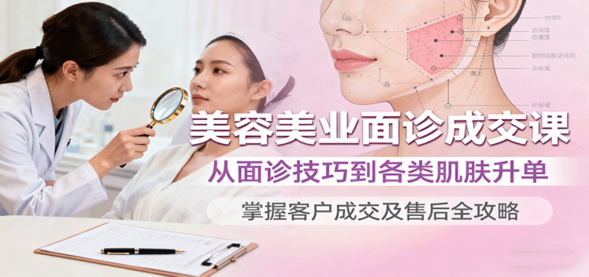 美容美业面诊成交课，从面诊技巧到各类肌肤升单，掌握客户成交及售后全攻略-迦哆网创社